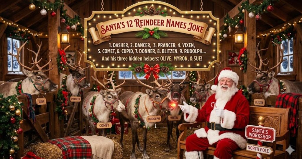 Santa's 12 Reindeer Names Joke
