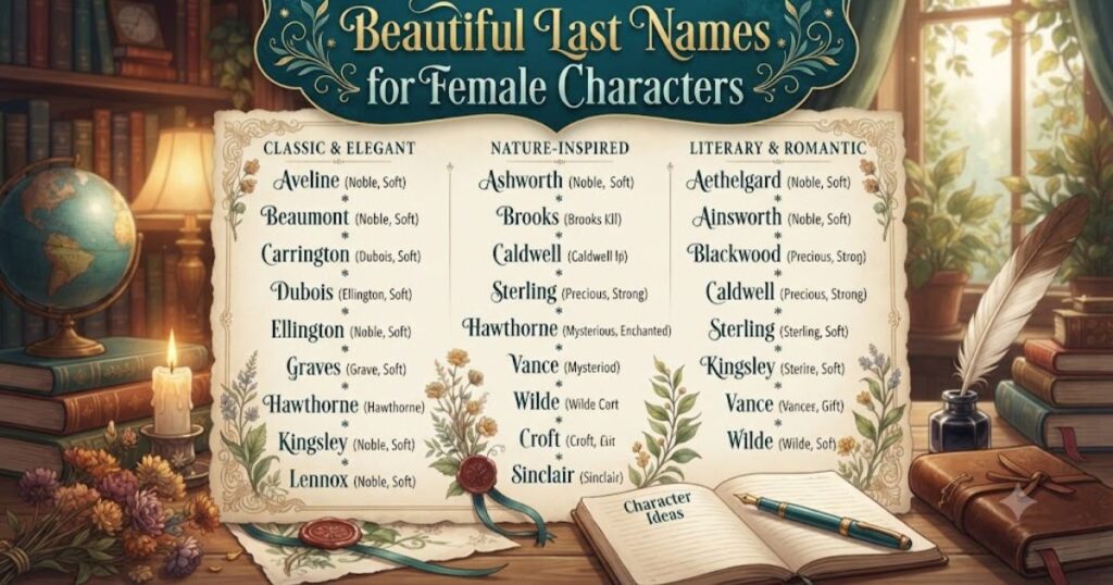 Beautiful Last Names for Female Characters