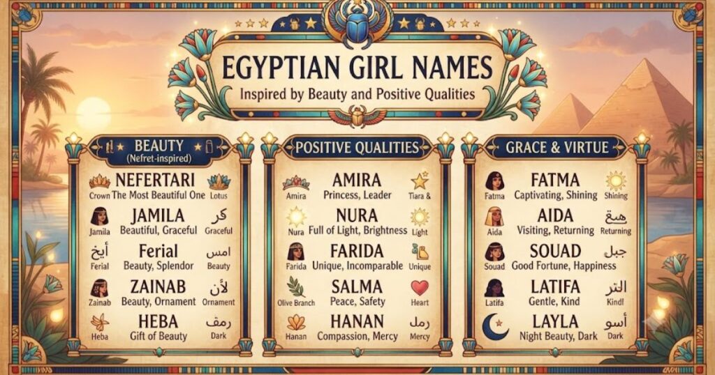 Egyptian Girl Names Inspired by Beauty and Positive Qualities