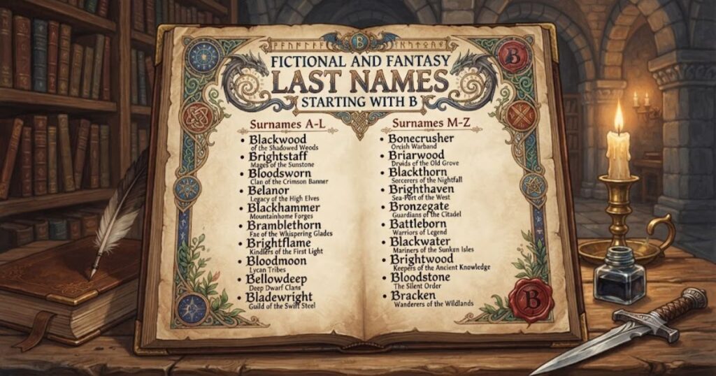 Fictional and Fantasy Last Names Starting With B