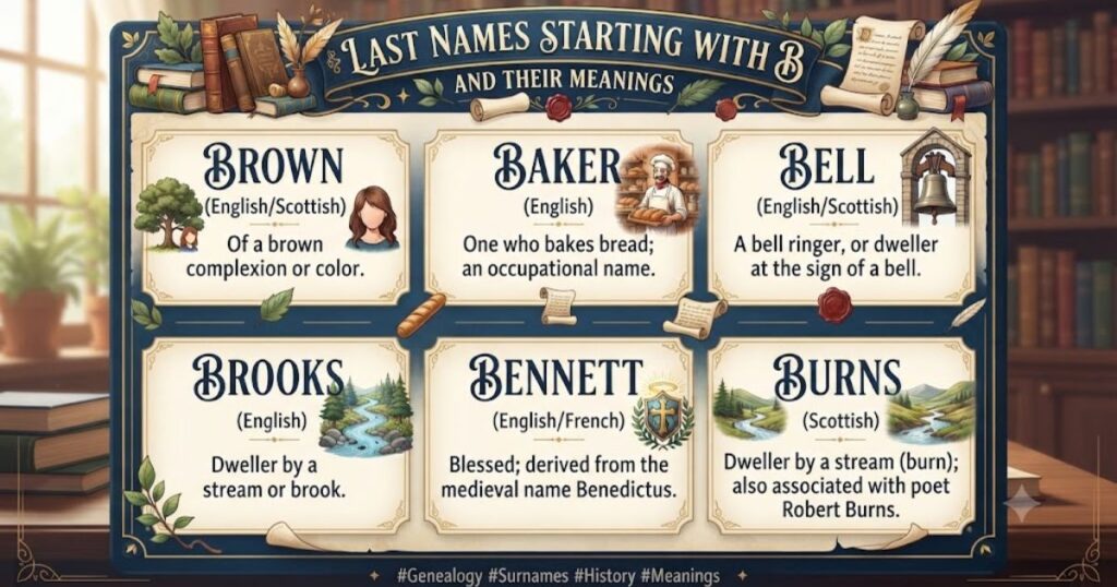 Last Names Starting With B and Their Meanings