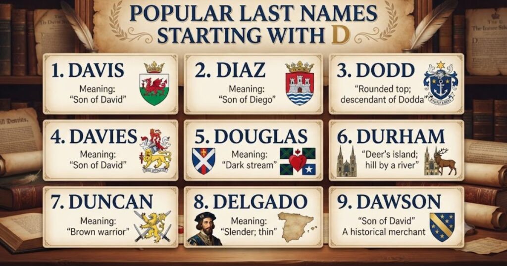 Popular Last Names Starting With D