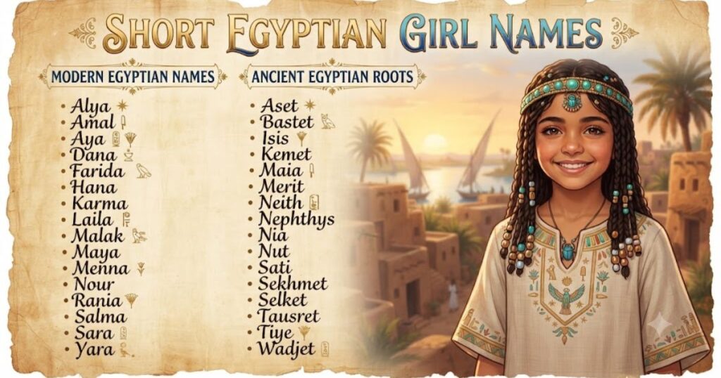 Short Egyptian Girl Names