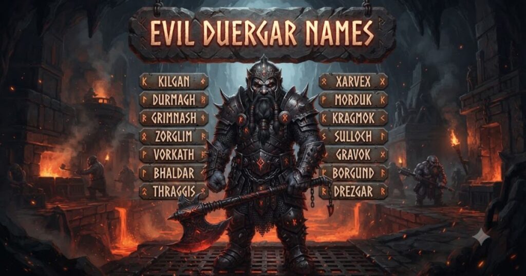 Evil Duergar Names