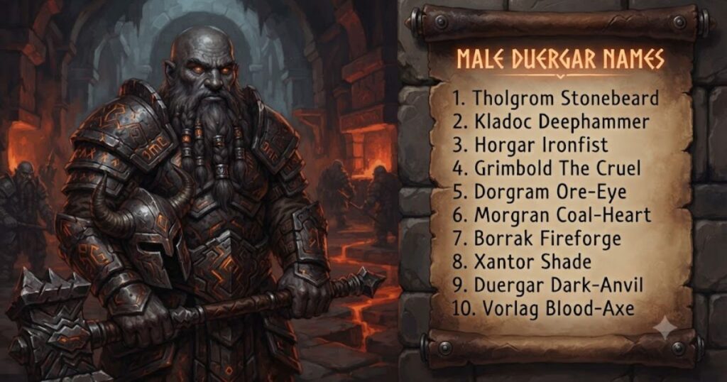 Male Duergar Names