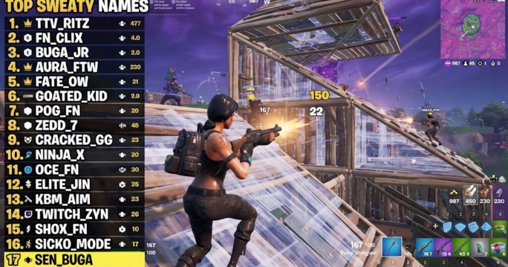 Short Sweaty Fortnite Names