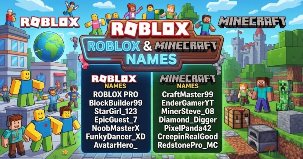 Roblox & Minecraft Names
