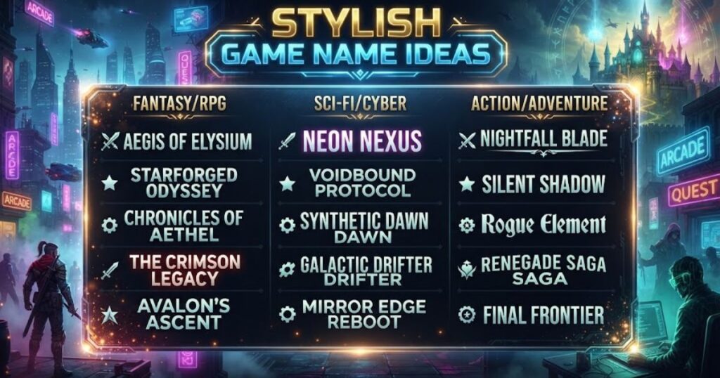 Stylish Game Name Ideas